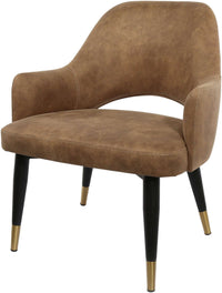 BonBon Armchair - Metal Black Legs with Brass Tips