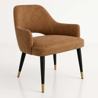 BonBon Armchair - Metal Black Legs with Brass Tips