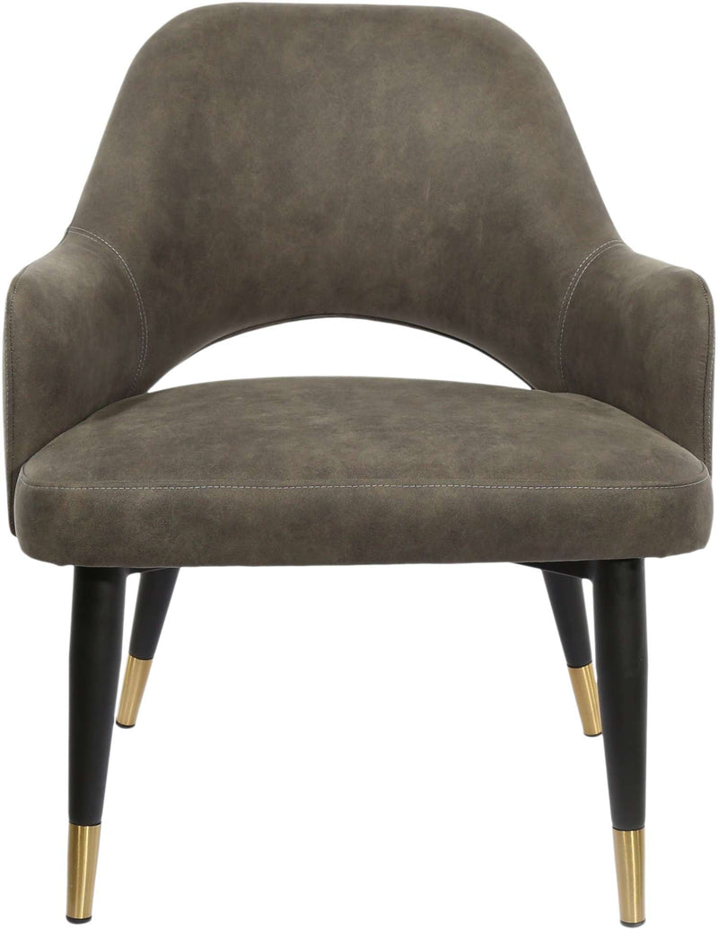 BonBon Armchair - Metal Black Legs with Brass Tips