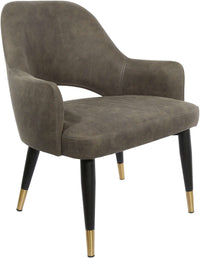 BonBon Armchair - Metal Black Legs with Brass Tips