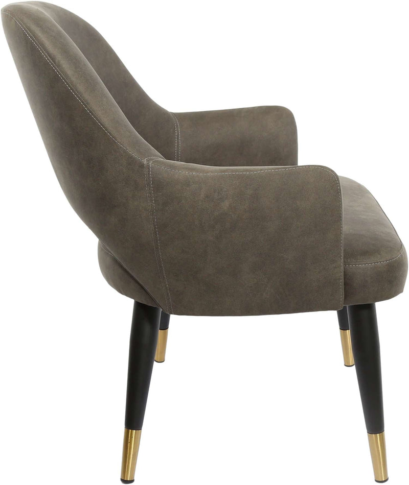 BonBon Armchair - Metal Black Legs with Brass Tips