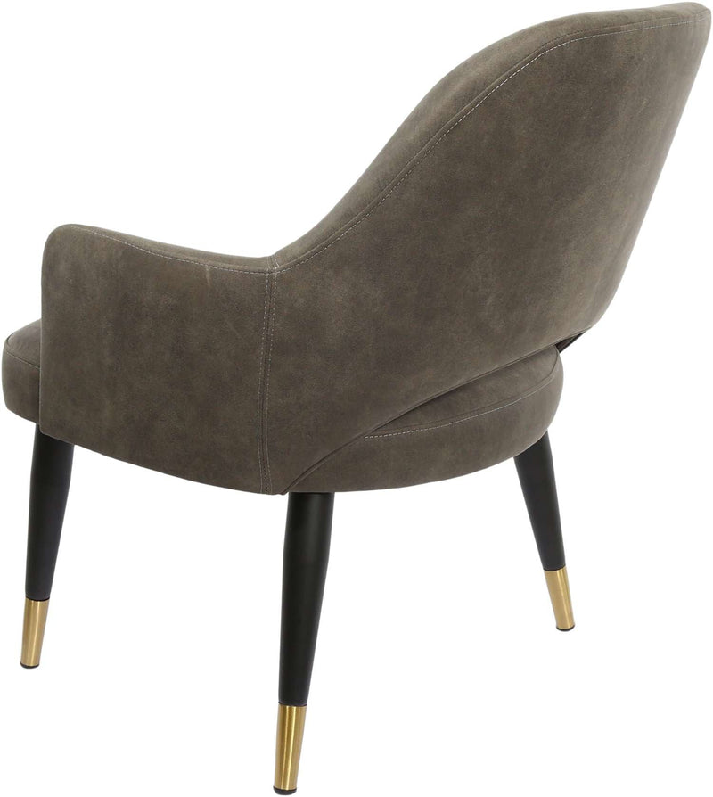 BonBon Armchair - Metal Black Legs with Brass Tips