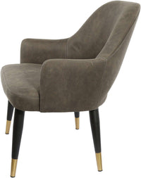 BonBon Armchair - Metal Black Legs with Brass Tips