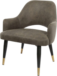 BonBon Armchair - Metal Black Legs with Brass Tips
