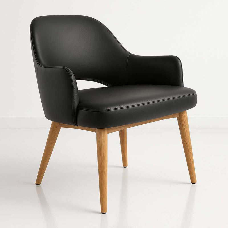 BonBon Armchair - Metal Timber Image Base - Natural Oak