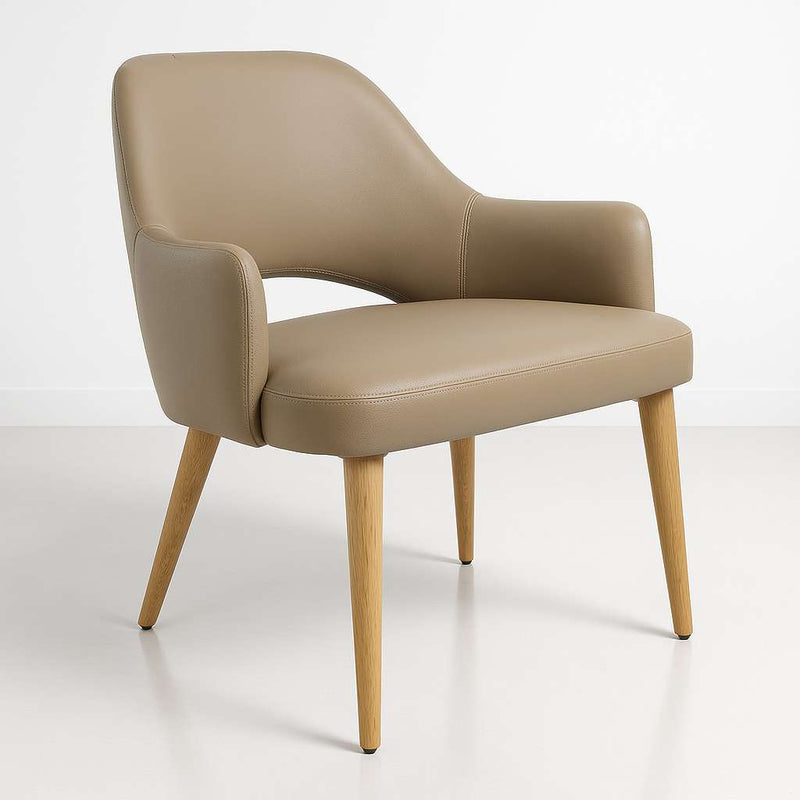 BonBon Armchair - Metal Timber Image Base - Natural Oak