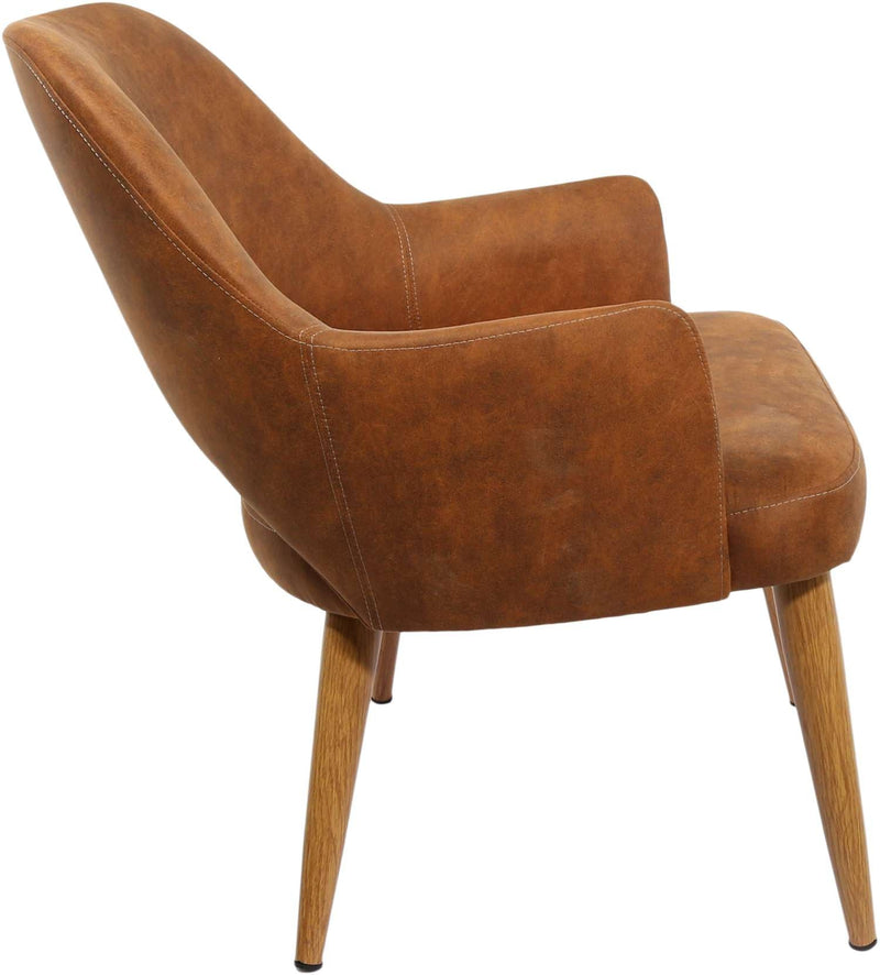 BonBon Armchair - Metal Timber Image Base - Natural Oak