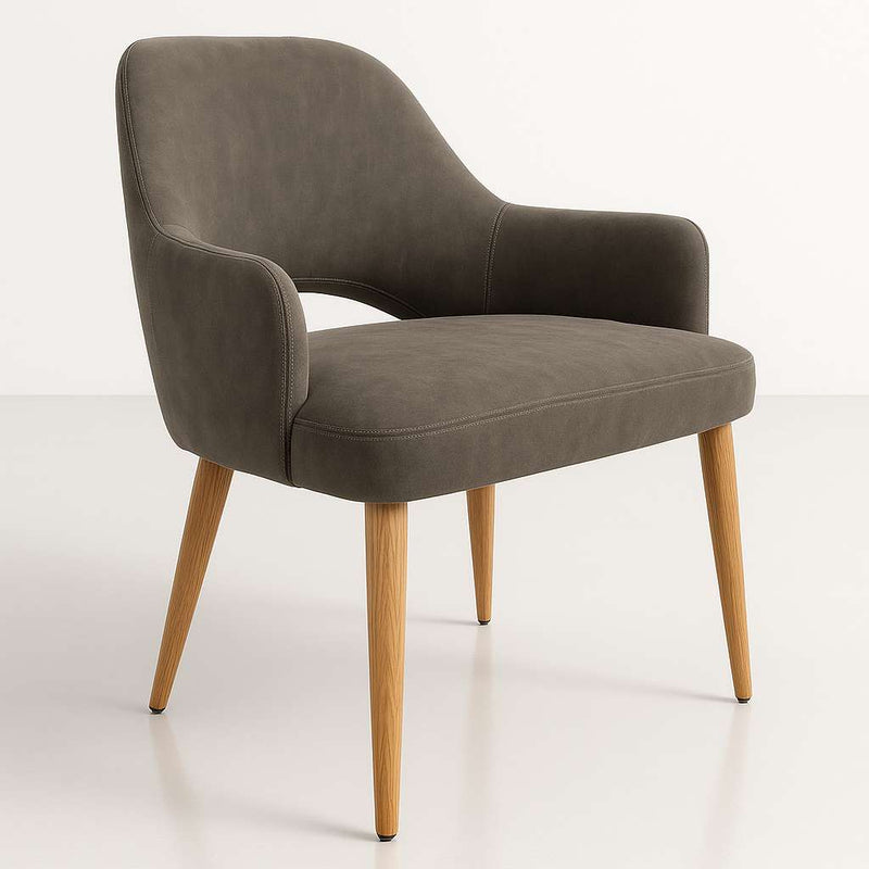 BonBon Armchair - Metal Timber Image Base - Natural Oak