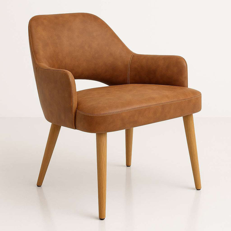 BonBon Armchair - Metal Timber Image Base - Natural Oak