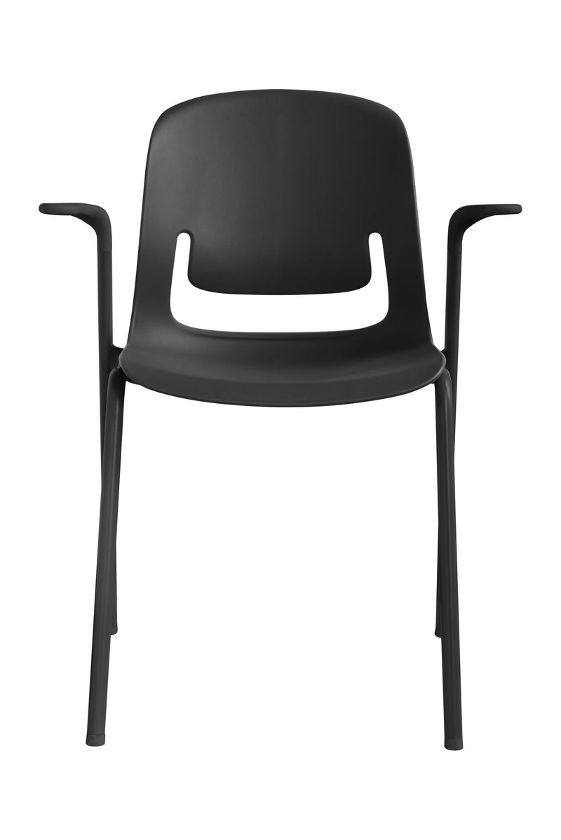 Palette Chair With Black Steel 4-Leg Frame With Arms