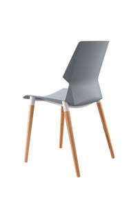 Prism Chair Plastic Over Beech Wood Legs