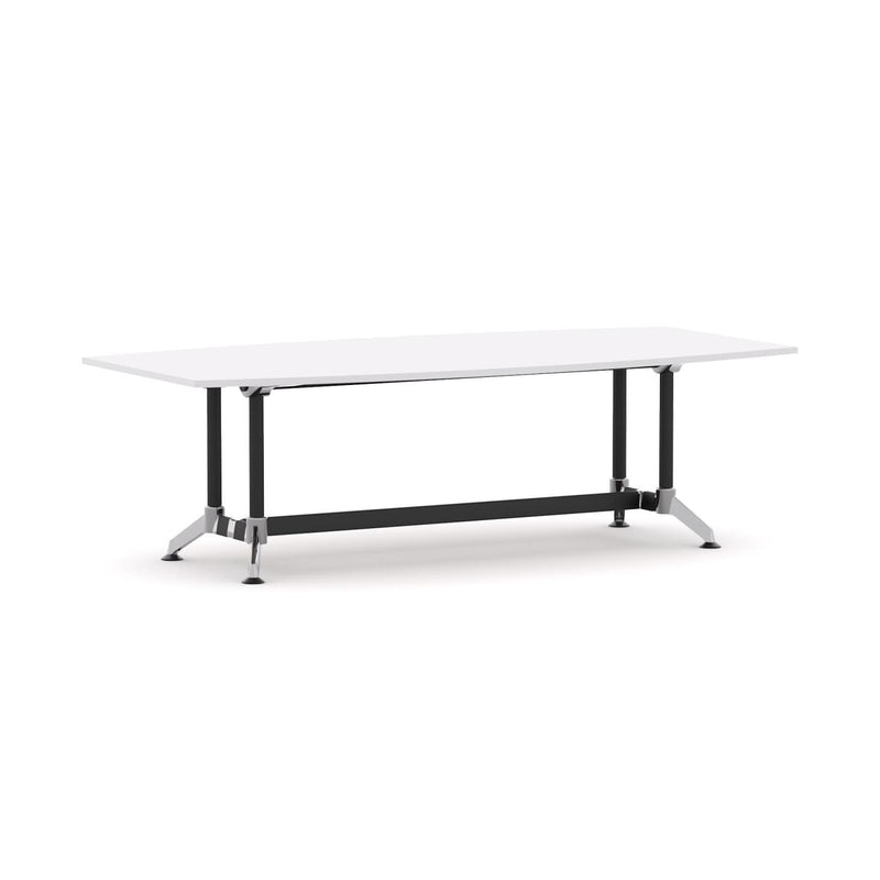 Modulus Boardroom Table Single Span, Twin Post Collar LegPoles withAlloy Feet