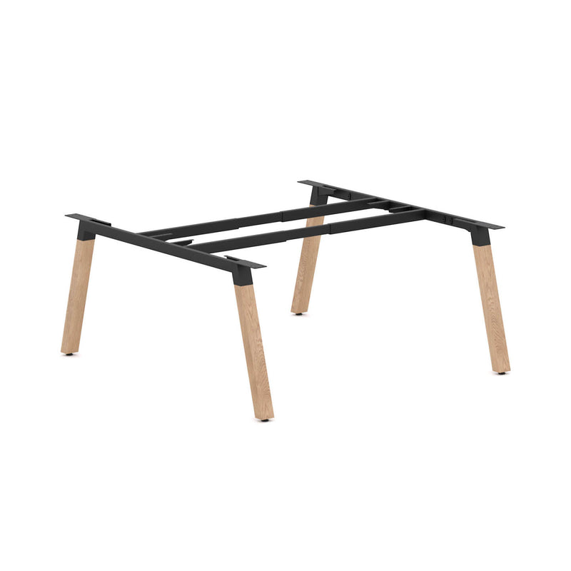 Plantation 2-Person Double-sided Desk Workstation Oak Frame Only