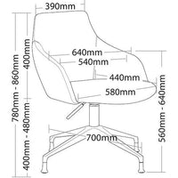 Gold Aluminium 4 Star Base Breakout Chair