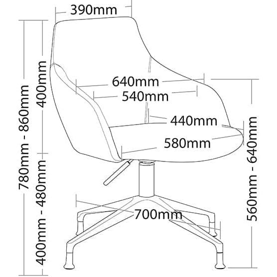 Gold Aluminium 4 Star Base Breakout Chair