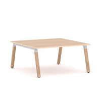Plantation 2-Person Double-sided Desk Workstation Oak