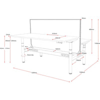 Halo+ Electric Height Adjustable Back to Back Workstation