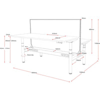 Halo+ Electric Height Adjustable Back to Back Workstation