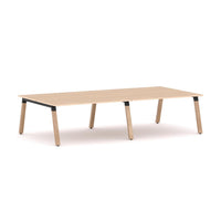 Plantation 4-Person Double-sided Desk Workstation Oak