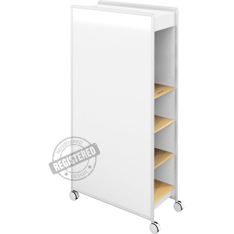 Huddle Double Magnetic Whiteboard Mobile Storage Unit