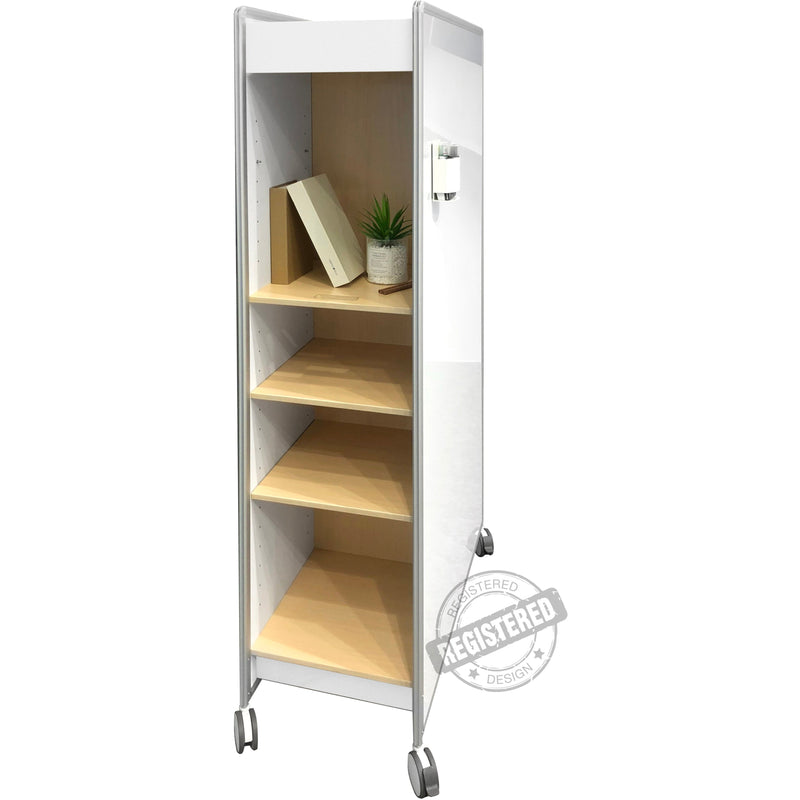 Huddle Double Magnetic Whiteboard Mobile Storage Unit