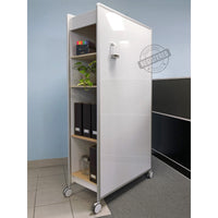 Huddle Double Magnetic Whiteboard Mobile Storage Unit