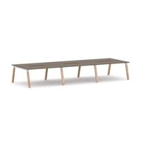 Plantation 6-Person Double-sided Desk Workstation Oak