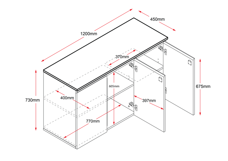 Boston 3 Door Office Cupboard