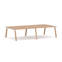 Plantation 4-Person Double-sided Desk Workstation Oak