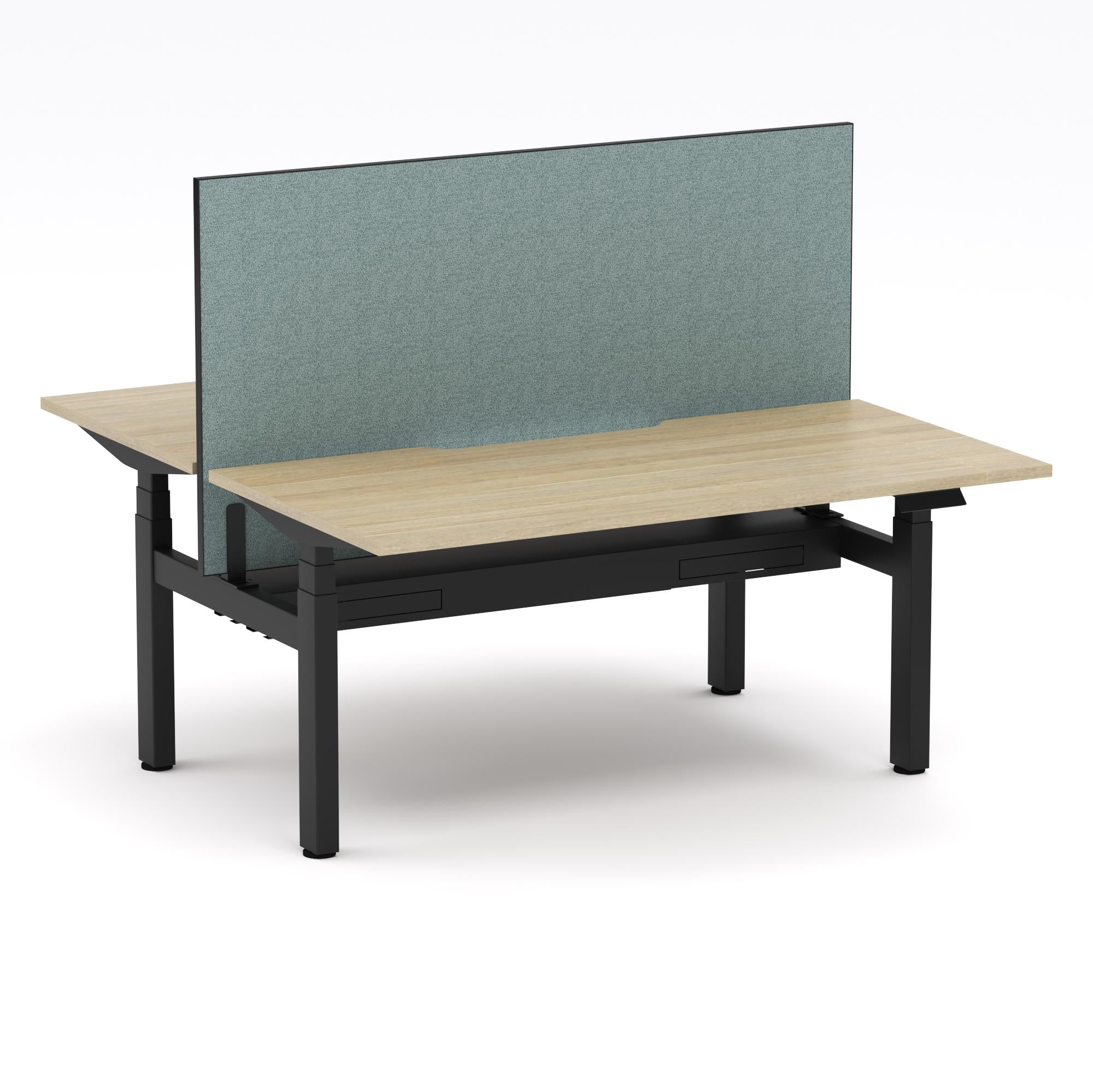 Montana Electric Standing 2-Person Double-sided Desk Workstation - With Sage Green Elite25 Screen (3 Stages)