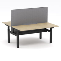 Montana Electric Standing 2-Person Double-sided Desk Workstation - With Smoke Grey Elite25 Screen (3 Stages)
