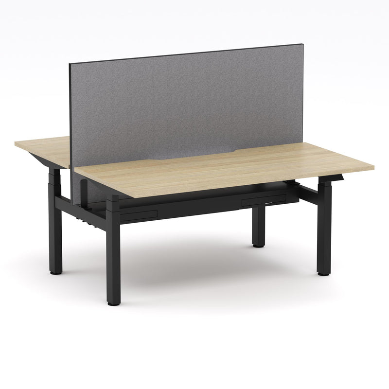 Montana Electric Standing 2-Person Double-sided Desk Workstation - With Smoke Grey Elite25 Screen (3 Stages)