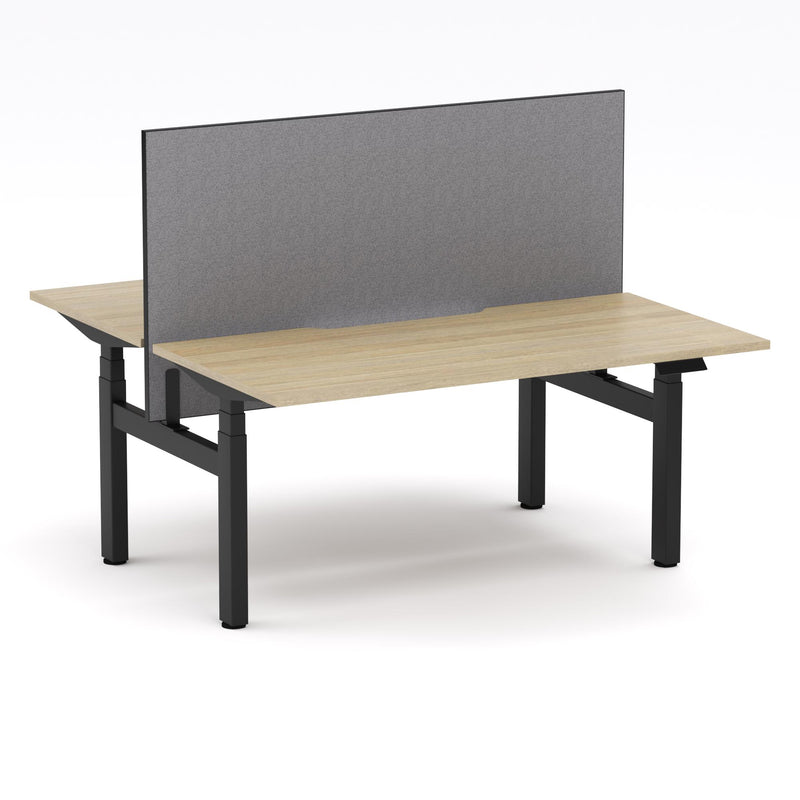 Montana Electric Standing 2-Person Double-sided Desk Workstation - With Smoke Grey Elite25 Screen (3 Stages)