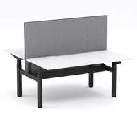Montana Electric Standing 2-Person Double-sided Desk Workstation - With Smoke Grey Elite25 Screen (3 Stages)