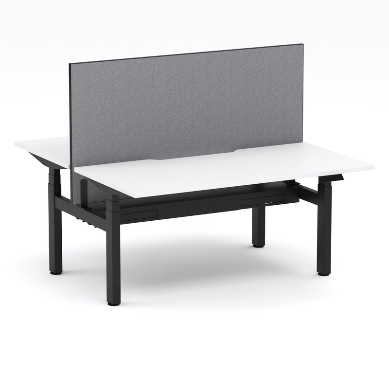 Montana Electric Standing 2-Person Double-sided Desk Workstation - With Smoke Grey Elite25 Screen (3 Stages)