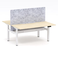 Montana Electric Standing 2-Person Double-sided Desk Workstation - With Marble Grey AcoustiQ Screen (3 Stages)