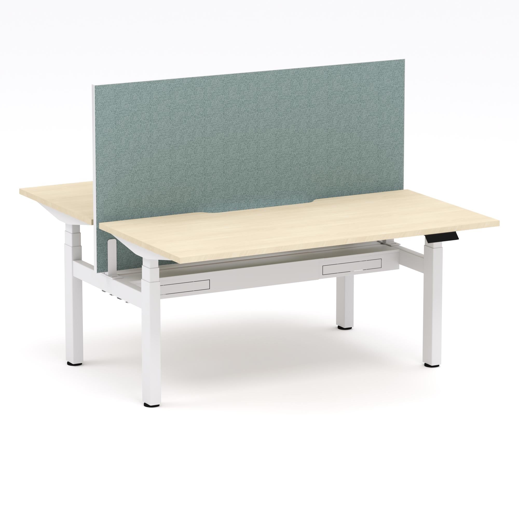 Montana Electric Standing 2-Person Double-sided Desk Workstation - With Sage Green Elite25 Screen (3 Stages)