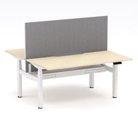 Montana Electric Standing 2-Person Double-sided Desk Workstation - With Smoke Grey Elite25 Screen (3 Stages)