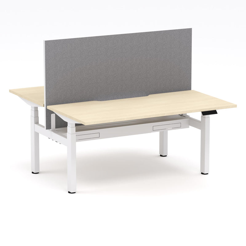 Montana Electric Standing 2-Person Double-sided Desk Workstation - With Smoke Grey Elite25 Screen (3 Stages)
