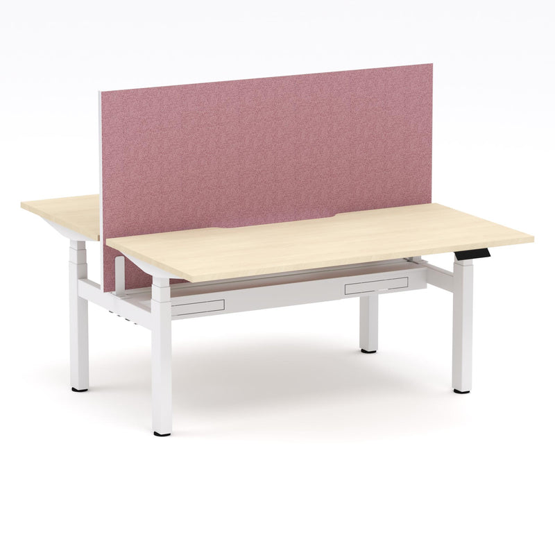 Montana Electric Standing 2-Person Double-sided Desk Workstation - With Soft Scarlet Elite25 Screen (3 Stages)