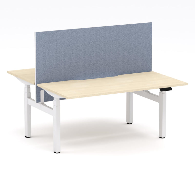 Montana Electric Standing 2-Person Double-sided Desk Workstation - With Misty Blue Elite25 Screen (3 Stages)