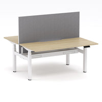 Montana Electric Standing 2-Person Double-sided Desk Workstation - With Smoke Grey Elite25 Screen (3 Stages)