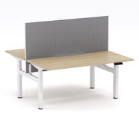 Montana Electric Standing 2-Person Double-sided Desk Workstation - With Smoke Grey Elite25 Screen (3 Stages)
