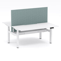 Montana Electric Standing 2-Person Double-sided Desk Workstation - With Sage Green Elite25 Screen (3 Stages)