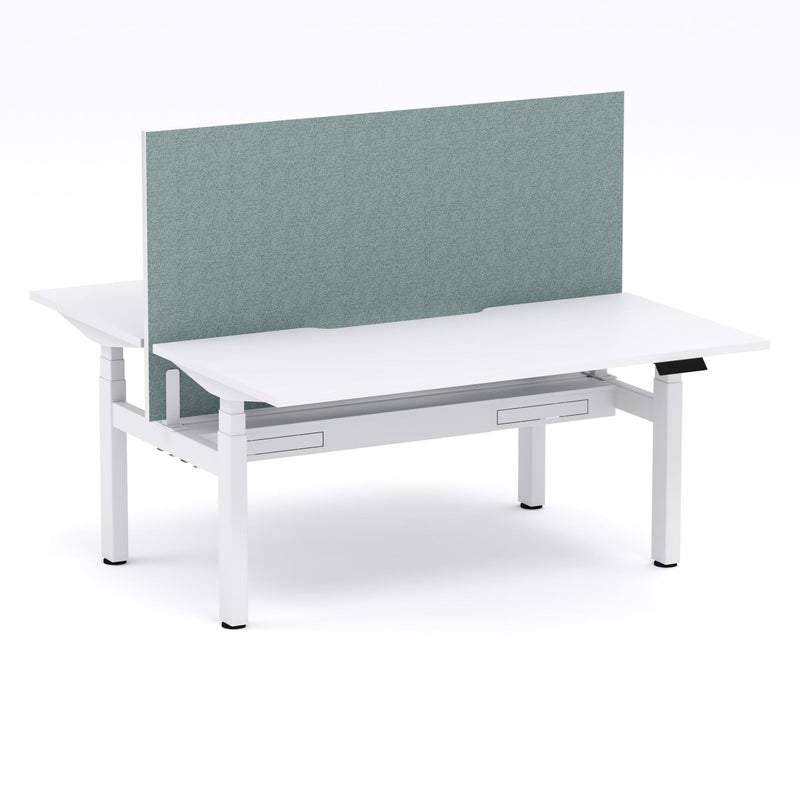 Montana Electric Standing 2-Person Double-sided Desk Workstation - With Sage Green Elite25 Screen (3 Stages)