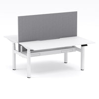 Montana Electric Standing 2-Person Double-sided Desk Workstation - With Smoke Grey Elite25 Screen (3 Stages)