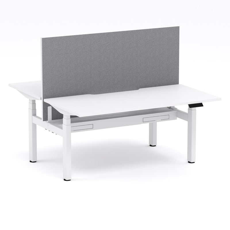 Montana Electric Standing 2-Person Double-sided Desk Workstation - With Smoke Grey Elite25 Screen (3 Stages)