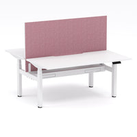 Montana Electric Standing 2-Person Double-sided Desk Workstation - With Soft Scarlet Elite25 Screen (3 Stages)