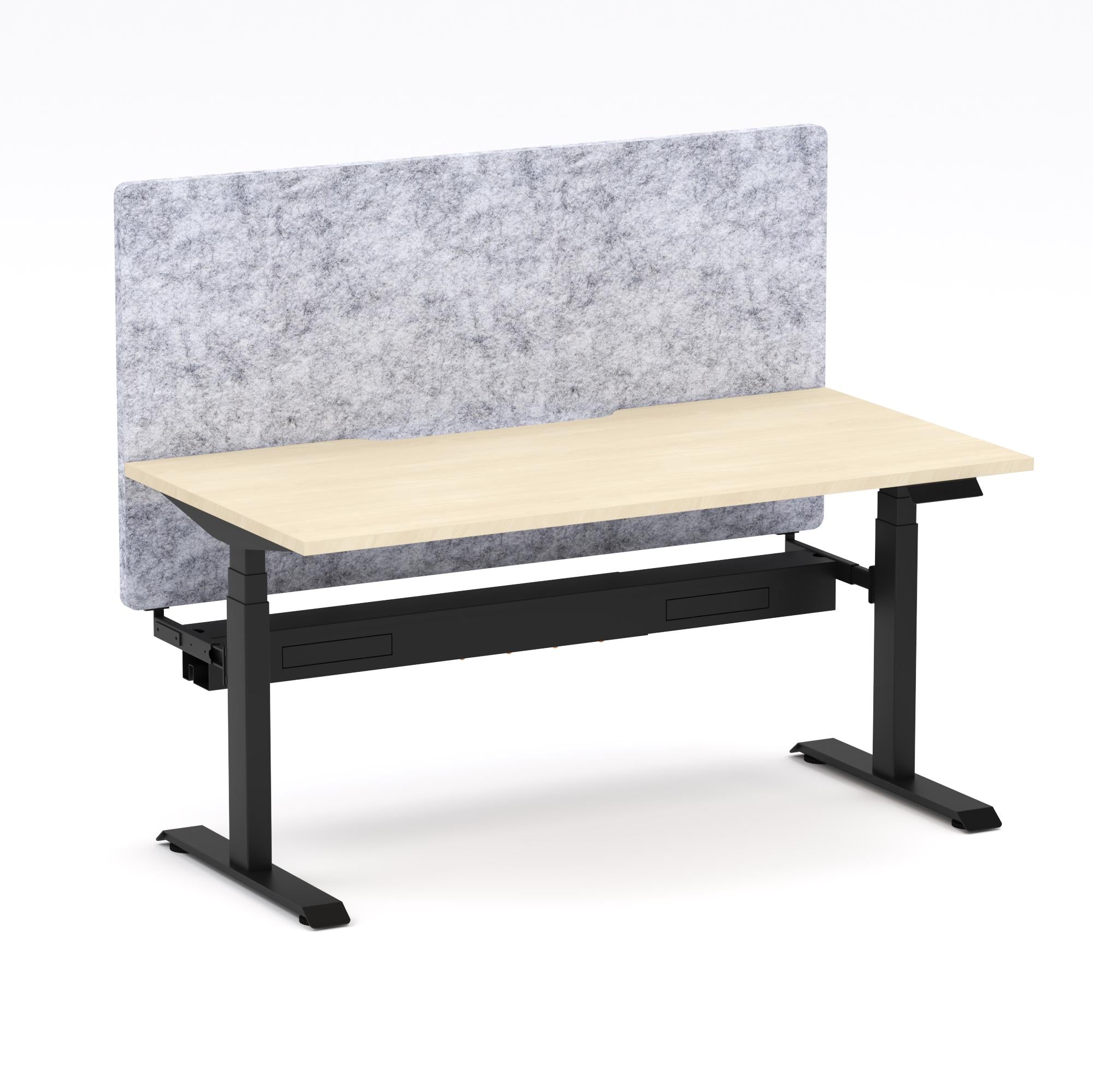 Montana Electric Standing Straight Workstation - With Marble Grey AcoustiQ Screen (3 Stages)