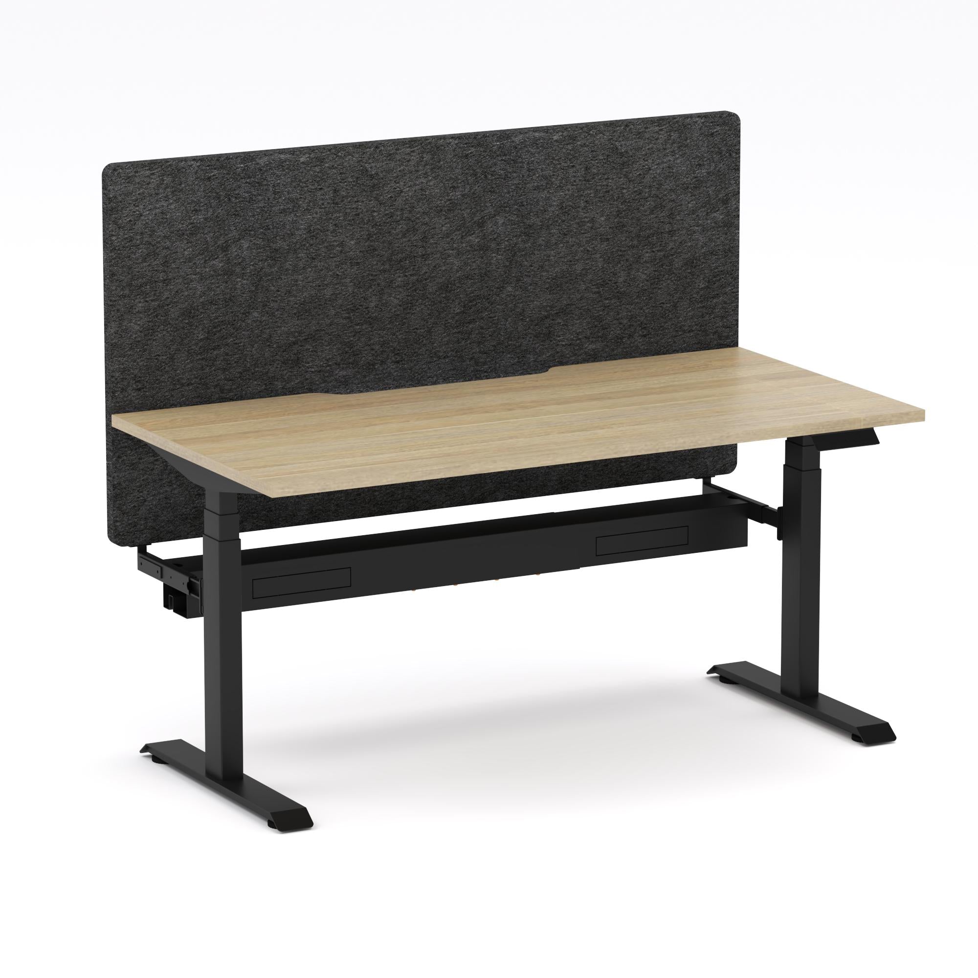 Montana Electric Standing Straight Workstation - With Charcoal Grey AcoustiQ Screen (3 Stages)